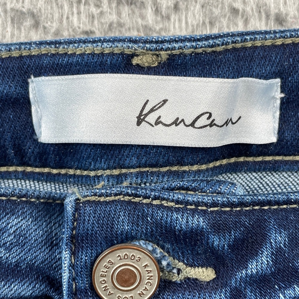 KanCan Jeans Women 29 Blue KC7330D-SF Wide Leg High Rise Dark Wash Denim Stretch - Picture 3 of 9